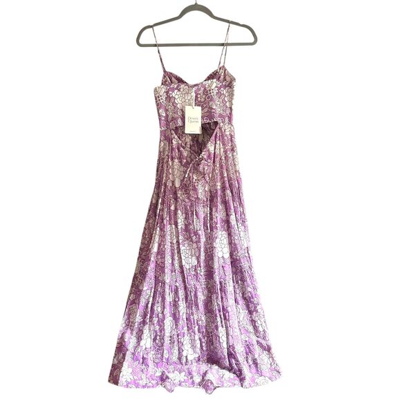 DESERT QUEEN Isabella Floral Tiered Midi Dress Purple NWT 36 - Picture 4 of 6